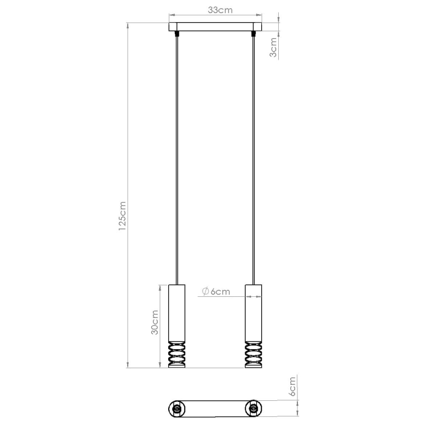 Hanglamp aan een koord LAMI 2xGU10/10W/230V wit