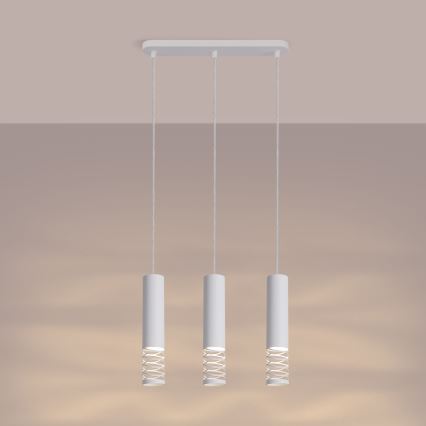 Hanglamp aan een koord LAMI 3xGU10/10W/230V wit