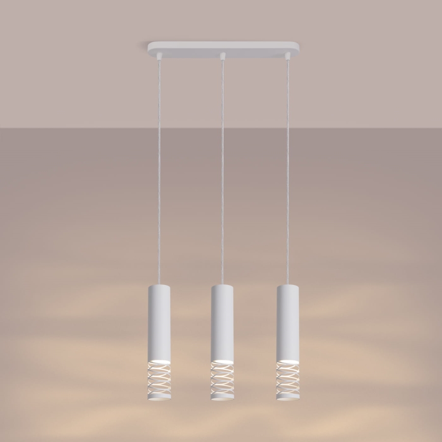 Hanglamp aan een koord LAMI 3xGU10/10W/230V wit