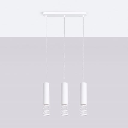Hanglamp aan een koord LAMI 3xGU10/10W/230V wit