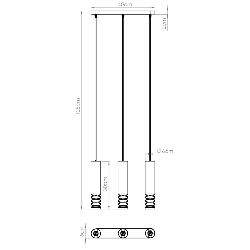 Hanglamp aan een koord LAMI 3xGU10/10W/230V wit