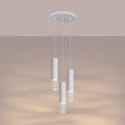 Hanglamp aan een koord LAMI 3xGU10/10W/230V wit