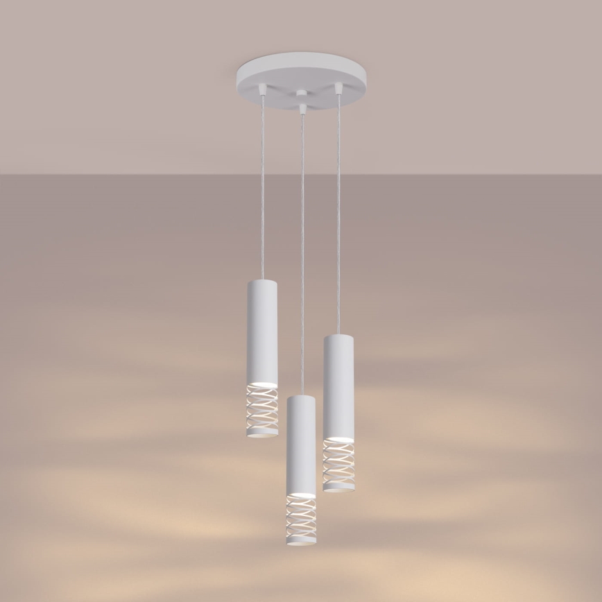 Hanglamp aan een koord LAMI 3xGU10/10W/230V wit