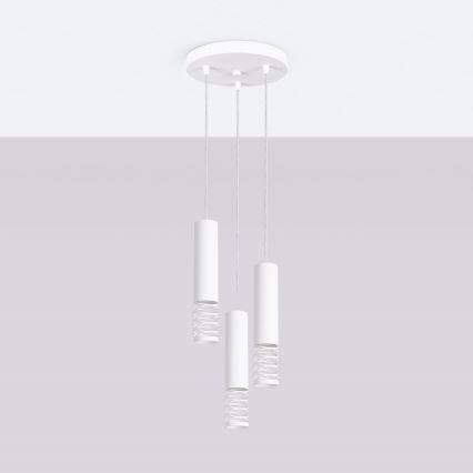 Hanglamp aan een koord LAMI 3xGU10/10W/230V wit