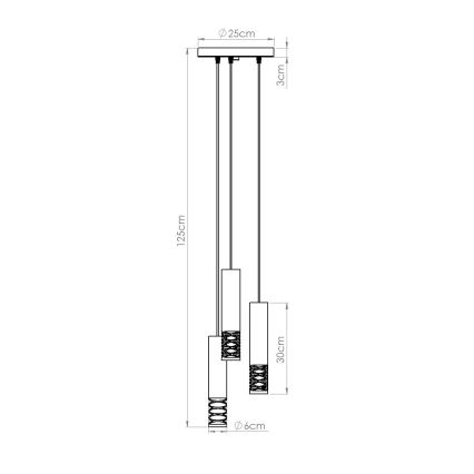 Hanglamp aan een koord LAMI 3xGU10/10W/230V wit