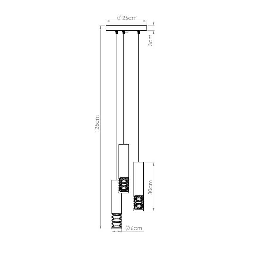Hanglamp aan een koord LAMI 3xGU10/10W/230V wit