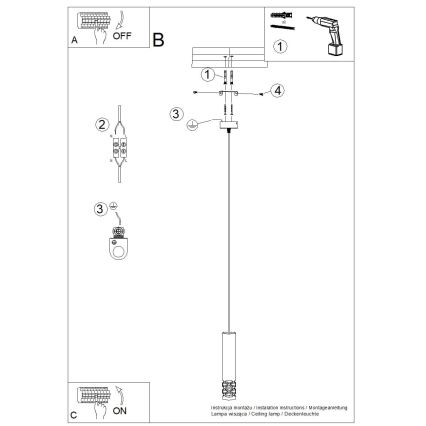 Hanglamp aan een koord LIRO 1xGU10/10W/230V wit