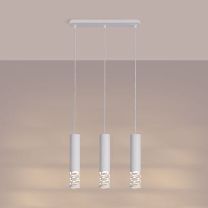 Hanglamp aan een koord LIRO 3xGU10/10W/230V wit