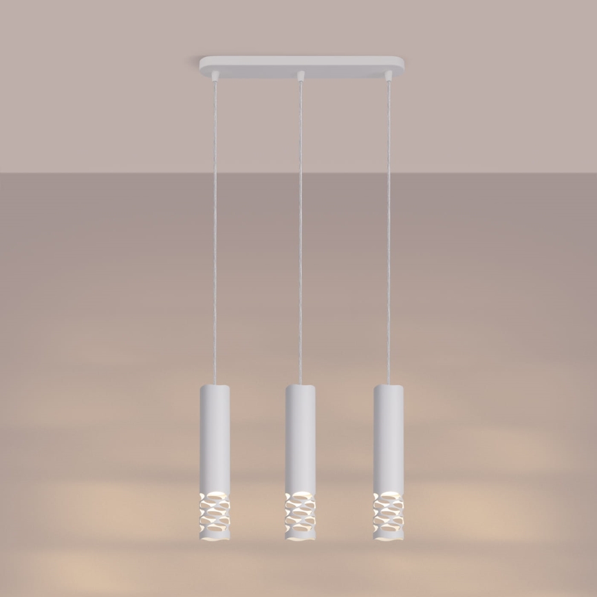 Hanglamp aan een koord LIRO 3xGU10/10W/230V wit
