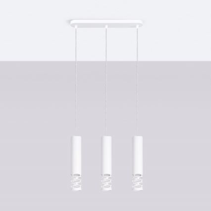 Hanglamp aan een koord LIRO 3xGU10/10W/230V wit