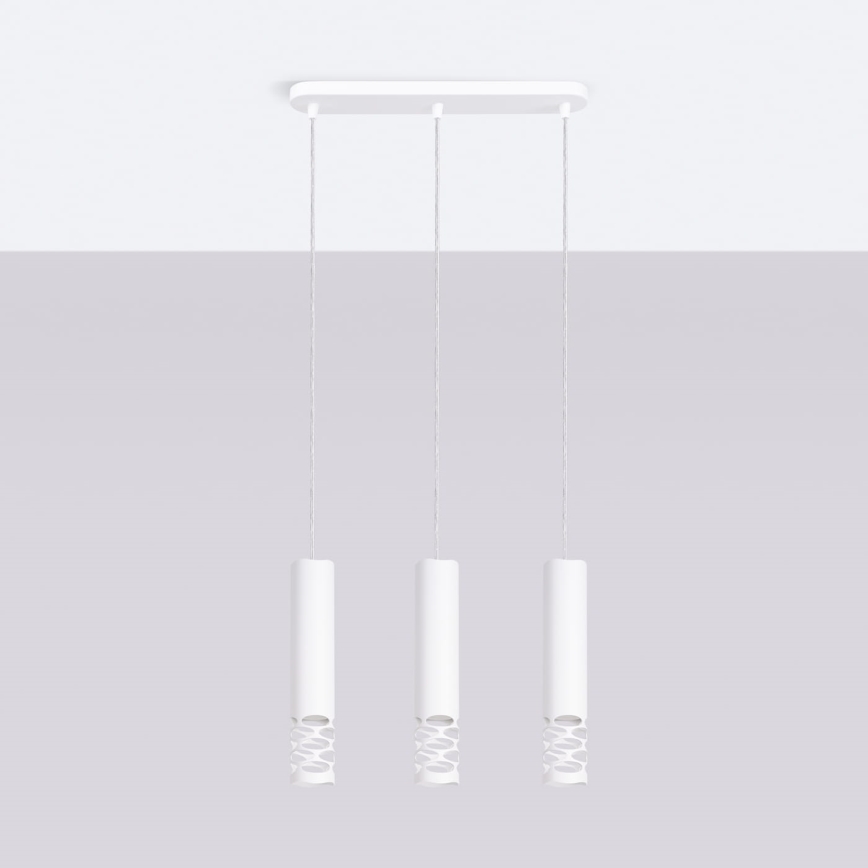 Hanglamp aan een koord LIRO 3xGU10/10W/230V wit