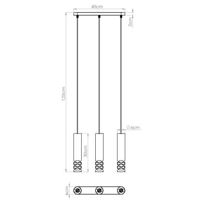 Hanglamp aan een koord LIRO 3xGU10/10W/230V wit