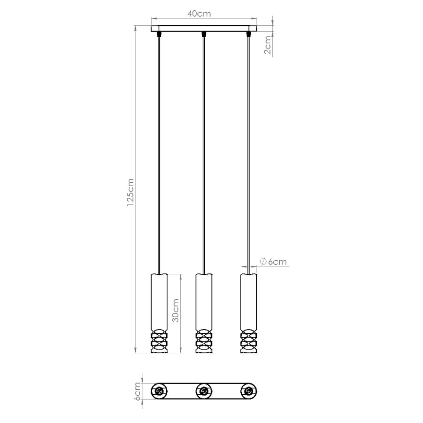 Hanglamp aan een koord LIRO 3xGU10/10W/230V wit