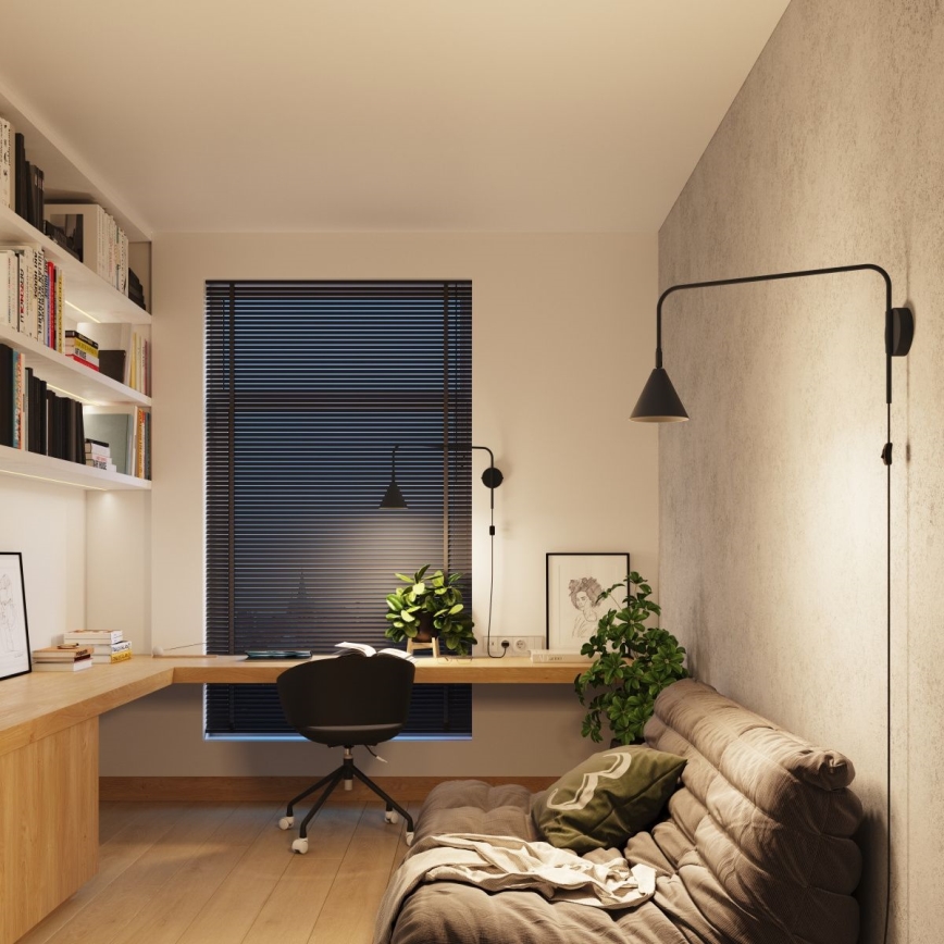 Wandlamp NOX 1xE14/10W/230V zwart