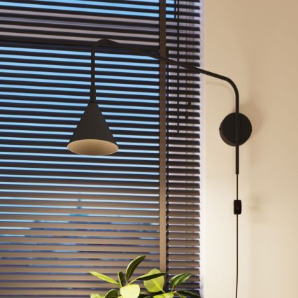 Wandlamp NOX 1xE14/10W/230V zwart