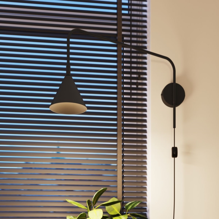Wandlamp NOX 1xE14/10W/230V zwart
