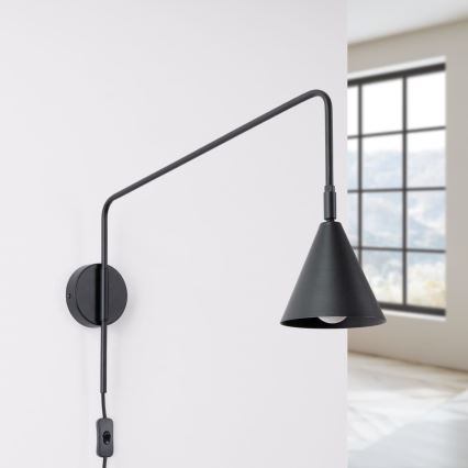 Wandlamp NOX 1xE14/10W/230V zwart