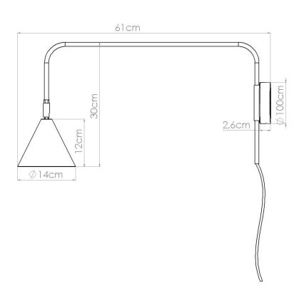 Wandlamp NOX 1xE14/10W/230V zwart
