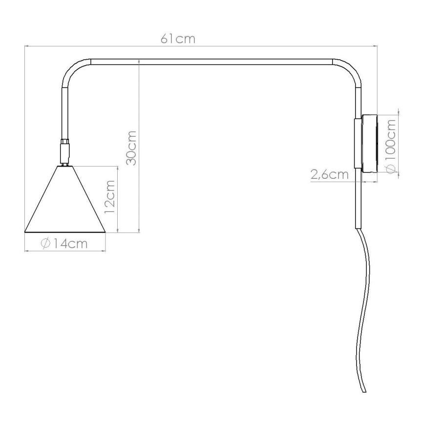 Wandlamp NOX 1xE14/10W/230V zwart