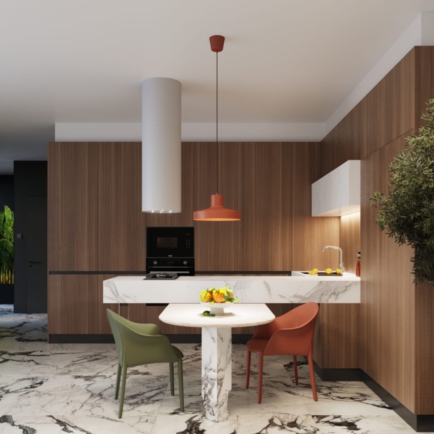 Hanglamp aan een koord BILO 1xE27/15W/230V diameter 35 cm oranje