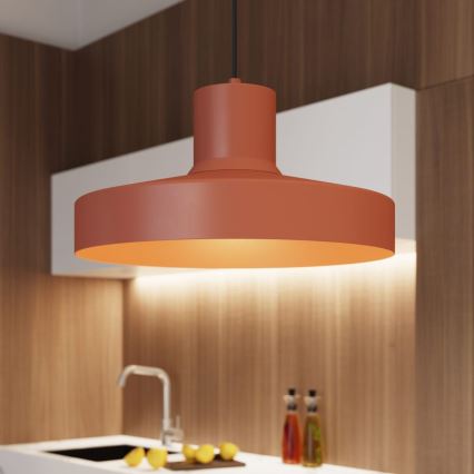 Hanglamp aan een koord BILO 1xE27/15W/230V diameter 35 cm oranje