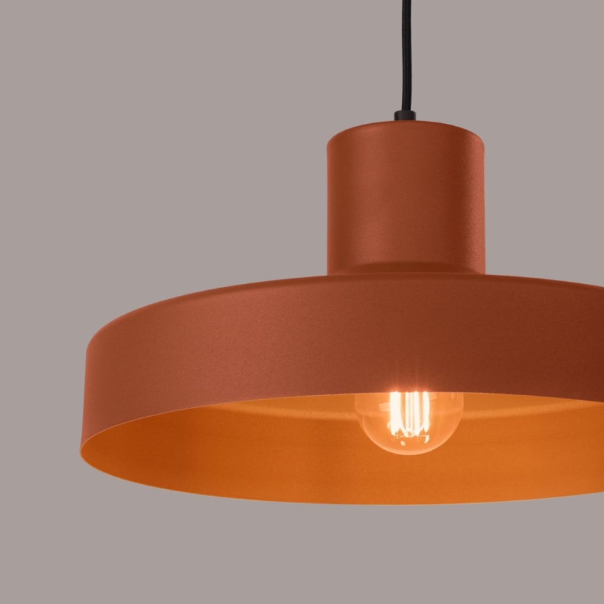 Hanglamp aan een koord BILO 1xE27/15W/230V diameter 35 cm oranje