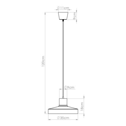 Hanglamp aan een koord BILO 1xE27/15W/230V diameter 35 cm oranje