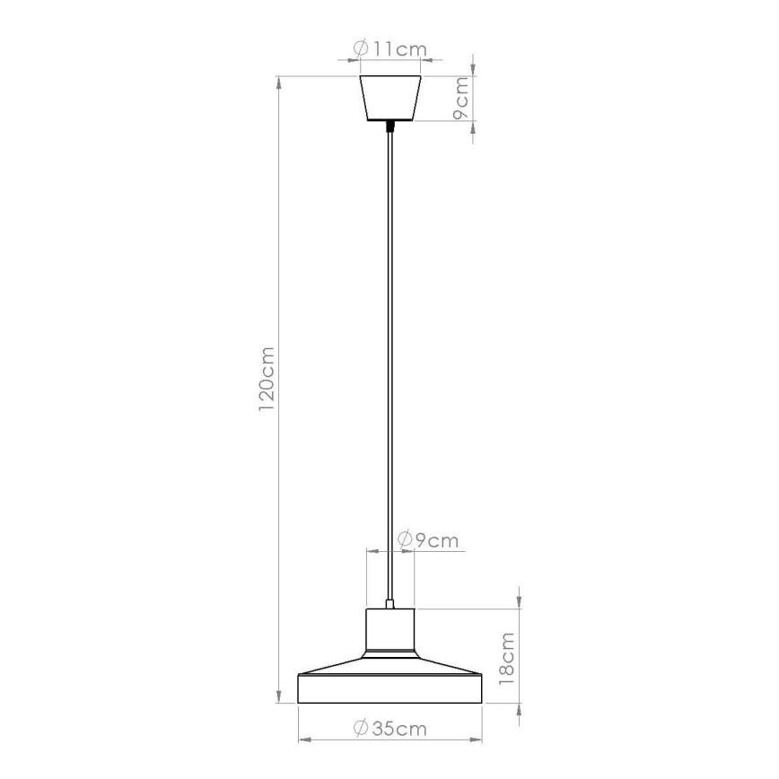 Hanglamp aan een koord BILO 1xE27/15W/230V diameter 35 cm oranje