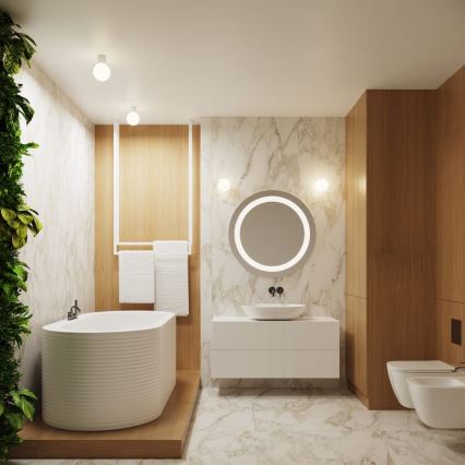 Badkamer wandlamp HALO 1xG9/8W/230V diameter 12 cm IP44 wit