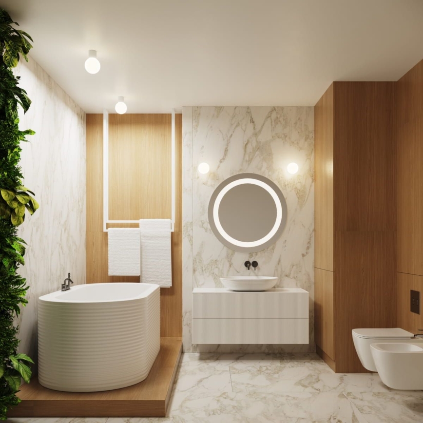 Badkamer wandlamp HALO 1xG9/8W/230V diameter 12 cm IP44 wit