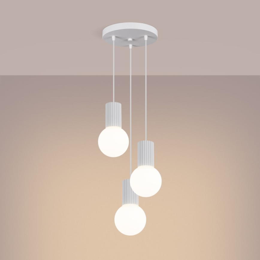 Hanglamp aan een koord HALO 3xG9/8W/230V diameter 25 cm wit