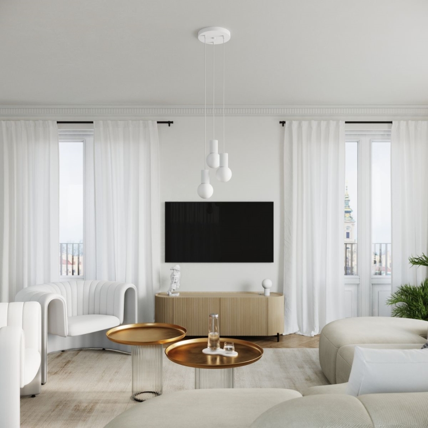 Hanglamp aan een koord HALO 3xG9/8W/230V diameter 25 cm wit
