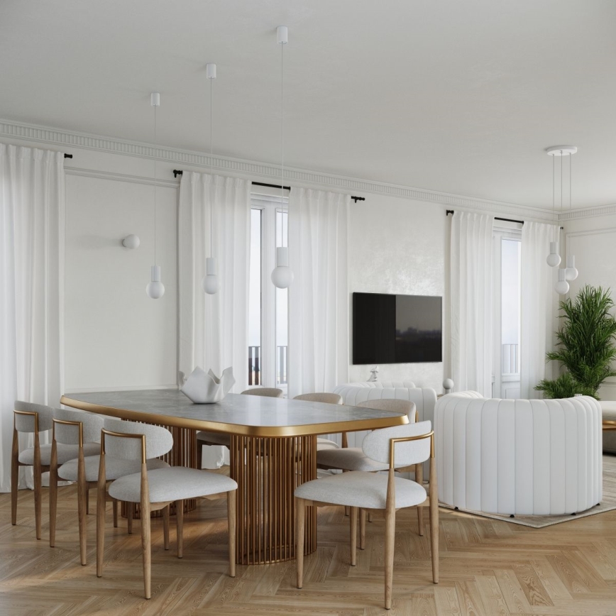 Hanglamp aan een koord HALO 3xG9/8W/230V diameter 25 cm wit