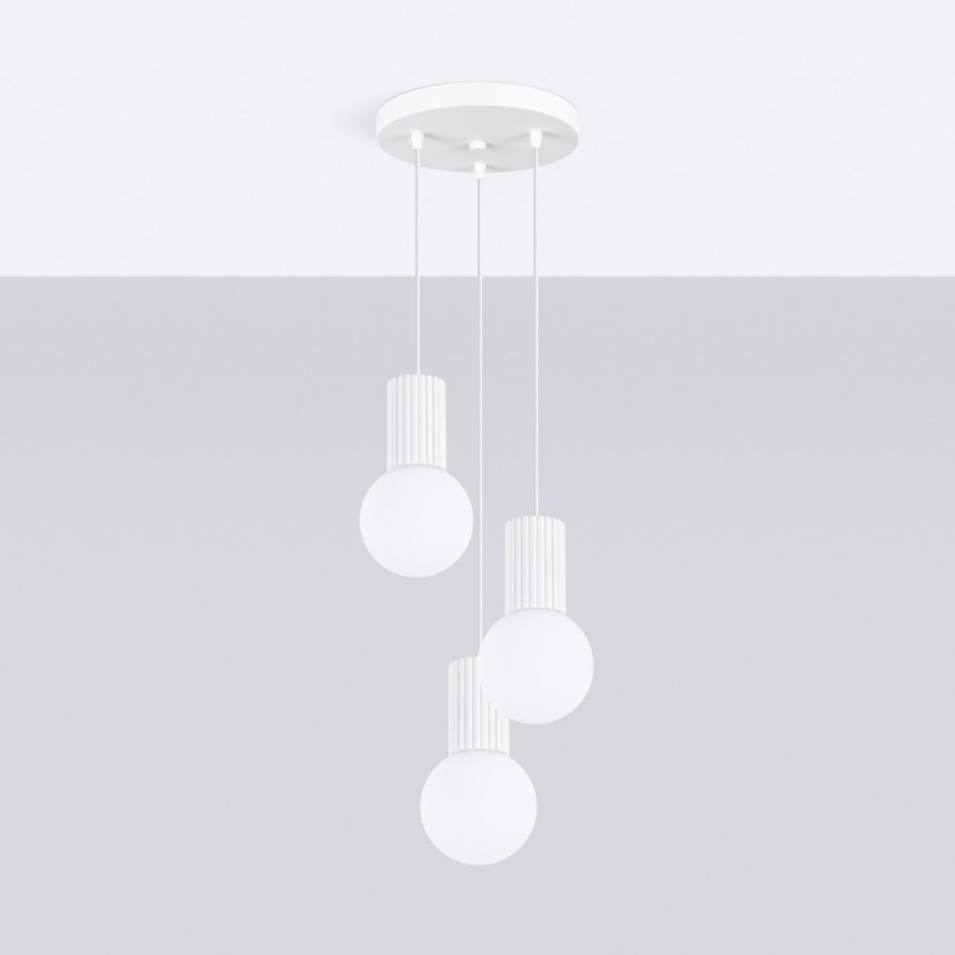 Hanglamp aan een koord HALO 3xG9/8W/230V diameter 25 cm wit