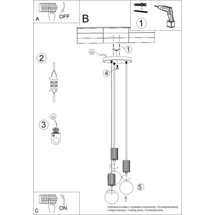 Hanglamp aan een koord HALO 3xG9/8W/230V diameter 25 cm wit