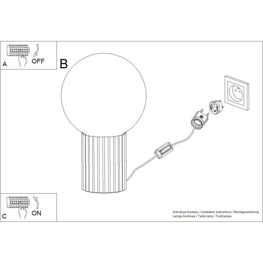Tafellamp HALO 1xG9/8W/230V diameter 12 cm wit
