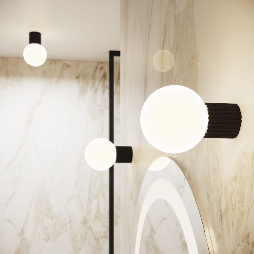 Badkamer wandlamp HALO 1xG9/8W/230V diameter 12 cm IP44 zwart