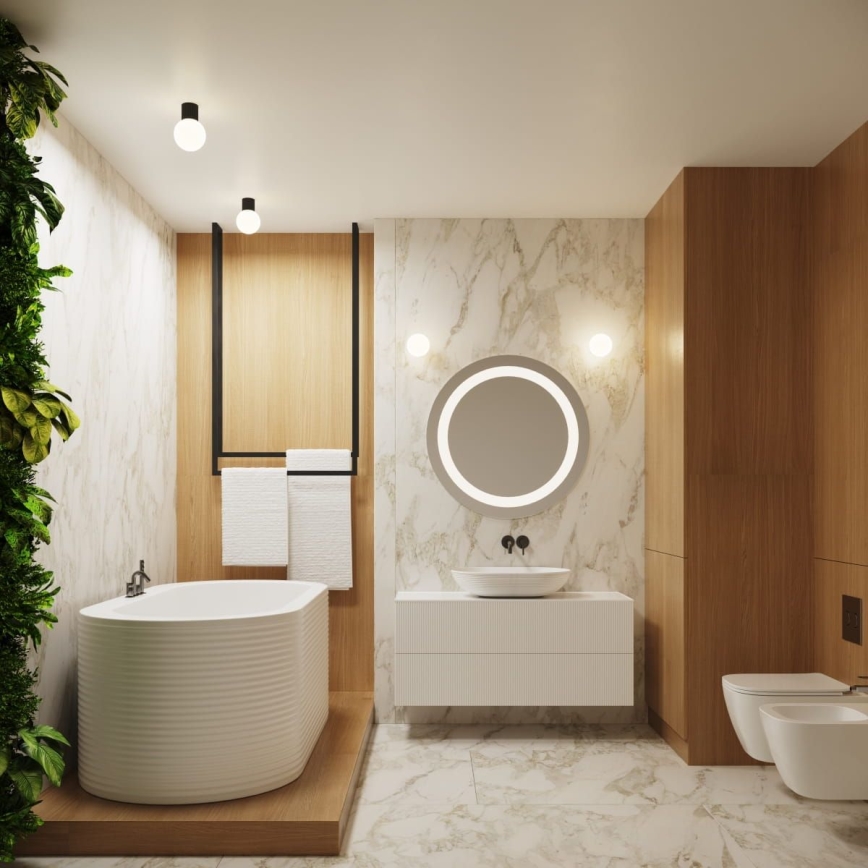 Badkamer plafondlamp HALO 1xG9/8W/230V diameter 12 cm IP44 zwart