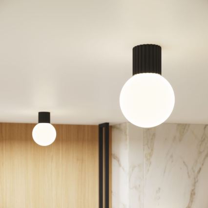 Badkamer plafondlamp HALO 1xG9/8W/230V diameter 12 cm IP44 zwart