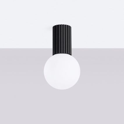 Badkamer plafondlamp HALO 1xG9/8W/230V diameter 12 cm IP44 zwart