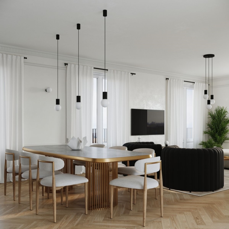 Tafellamp HALO 1xG9/8W/230V diameter 12 cm zwart