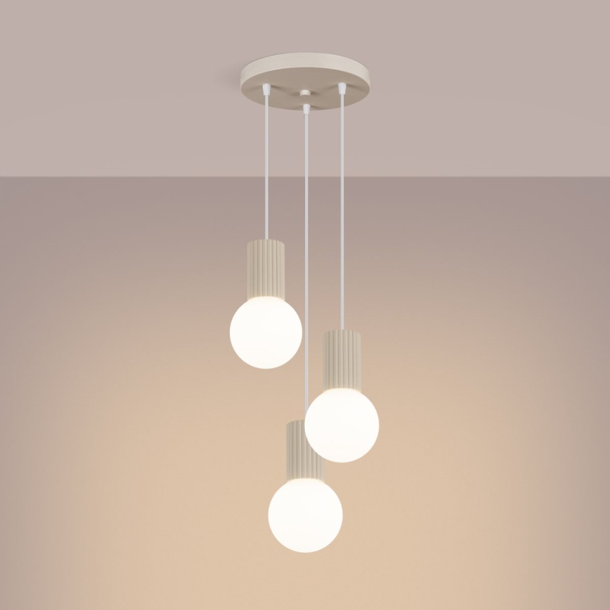 Hanglamp aan een koord HALO 3xG9/8W/230V diameter 25 cm crème