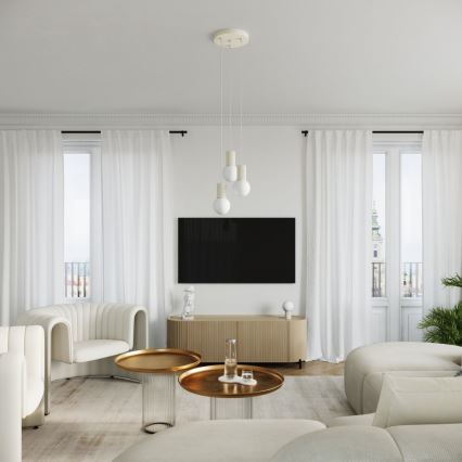 Hanglamp aan een koord HALO 3xG9/8W/230V diameter 25 cm crème