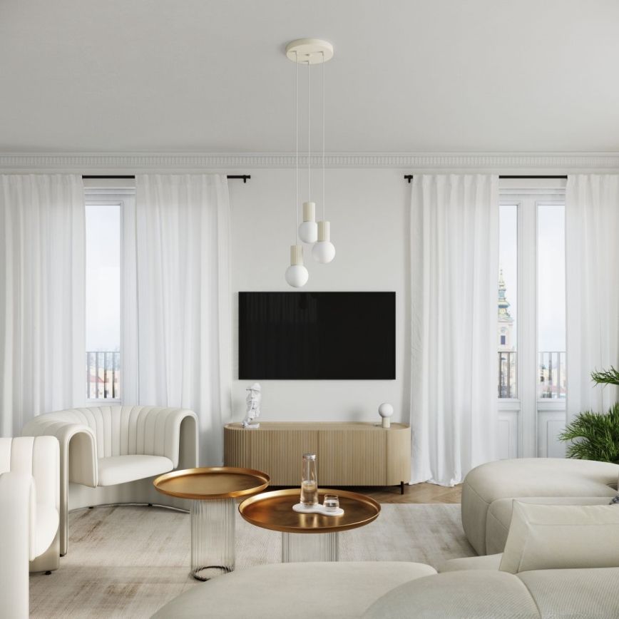 Hanglamp aan een koord HALO 3xG9/8W/230V diameter 25 cm crème
