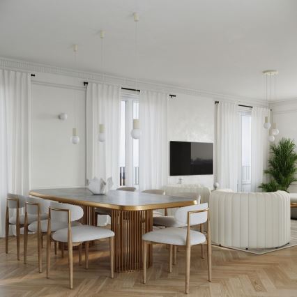 Hanglamp aan een koord HALO 3xG9/8W/230V diameter 25 cm crème