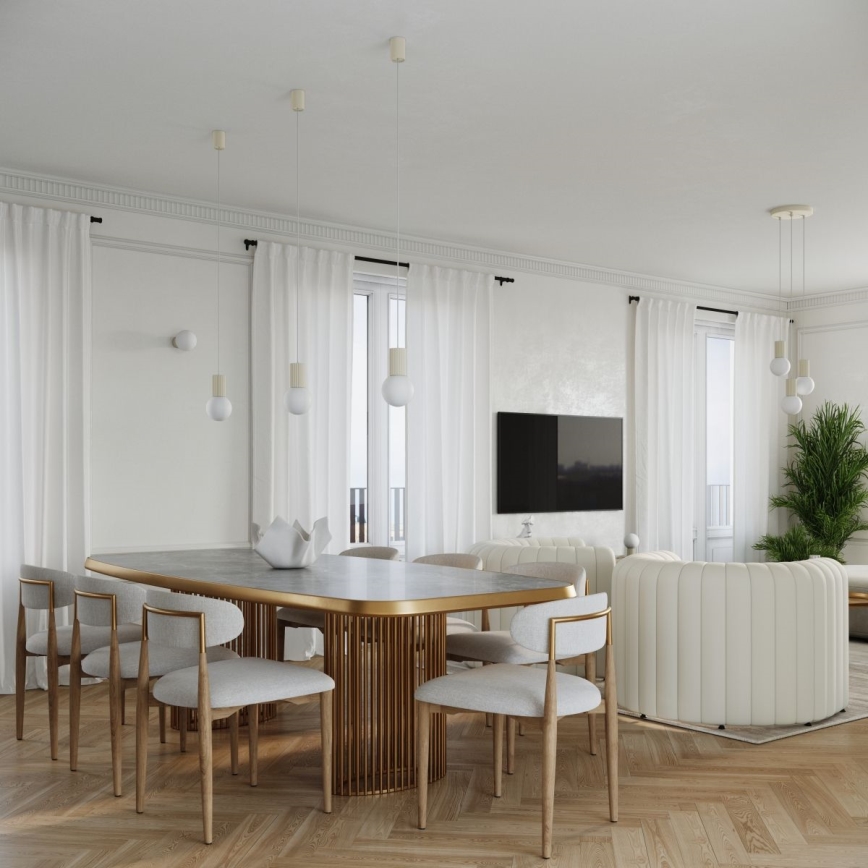 Hanglamp aan een koord HALO 3xG9/8W/230V diameter 25 cm crème