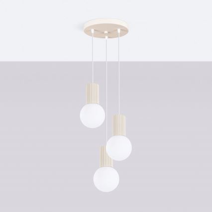 Hanglamp aan een koord HALO 3xG9/8W/230V diameter 25 cm crème