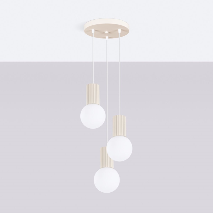 Hanglamp aan een koord HALO 3xG9/8W/230V diameter 25 cm crème