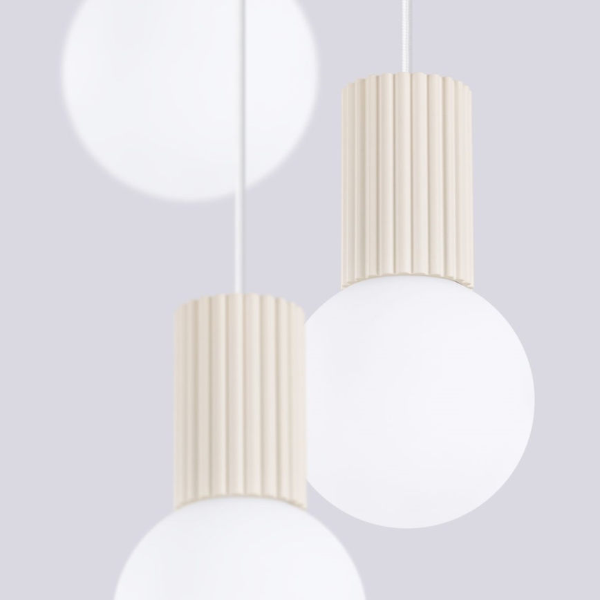 Hanglamp aan een koord HALO 3xG9/8W/230V diameter 25 cm crème