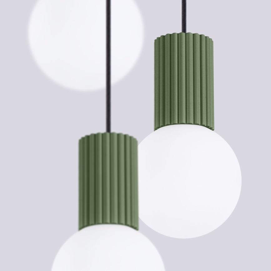 Hanglamp aan een koord HALO 3xG9/8W/230V diameter 25 cm groen